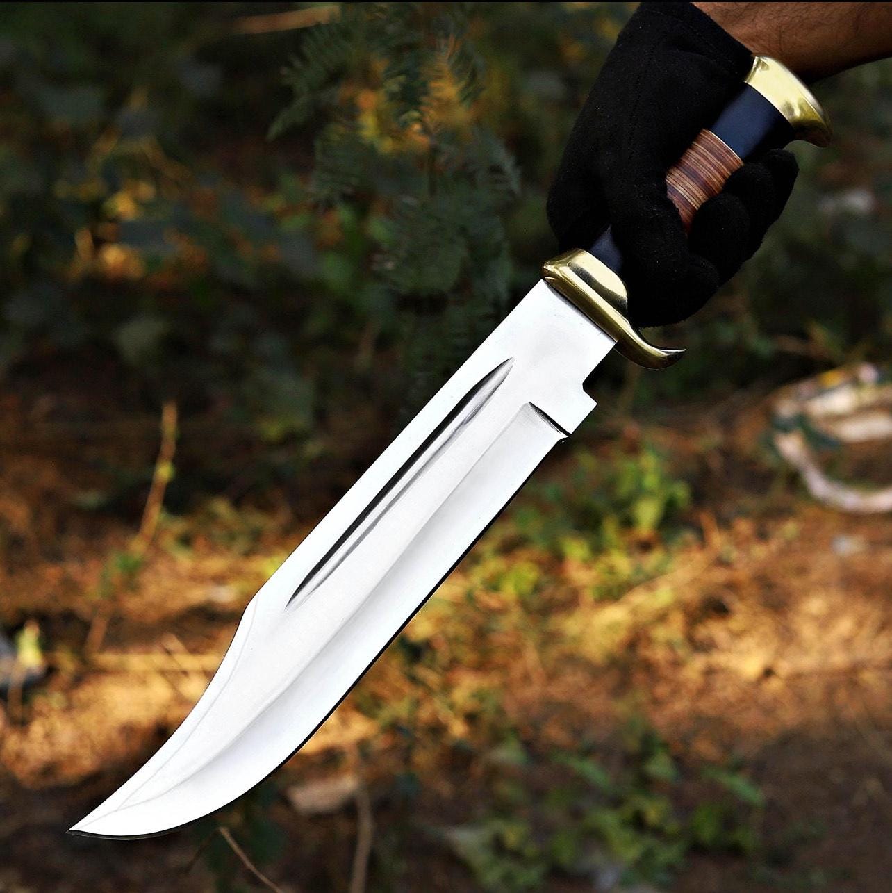 Bowie Knife 1085 Steel, Black Horn Handle & Hunting Knife new Version, Anniversary Gift, Gift For Him, Wedding Gift, Gift For Father, Gift